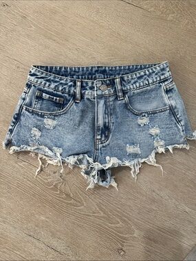 Distressed Light Blue Denim Women’s Shorts